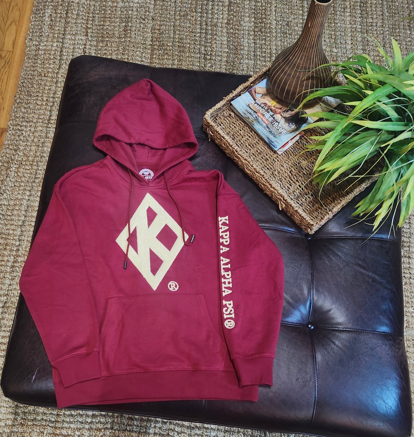 Exclusive- Kappa Alpha Psi Krimson and Kream Chenille Diamond K hoodie (Copy)