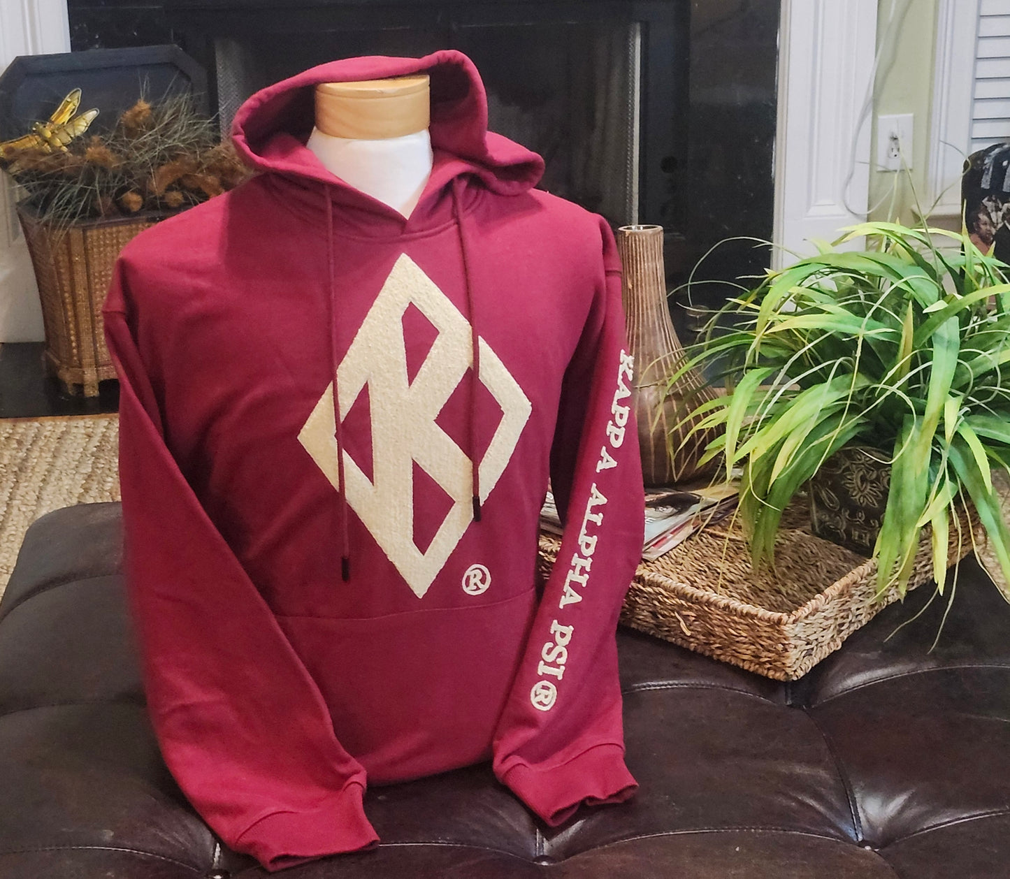 Exclusive- Kappa Alpha Psi Krimson and Kream Chenille Diamond K hoodie (Copy)