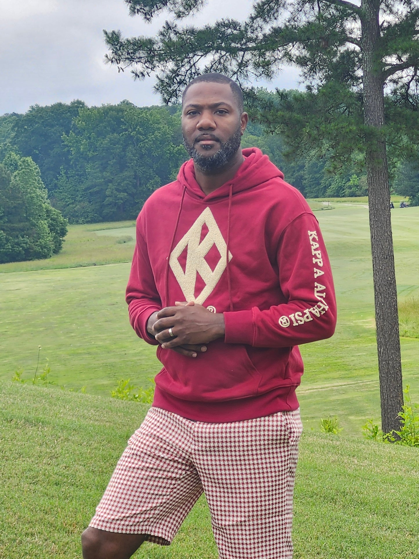 Krimson and Kream Houndstooth Shorts