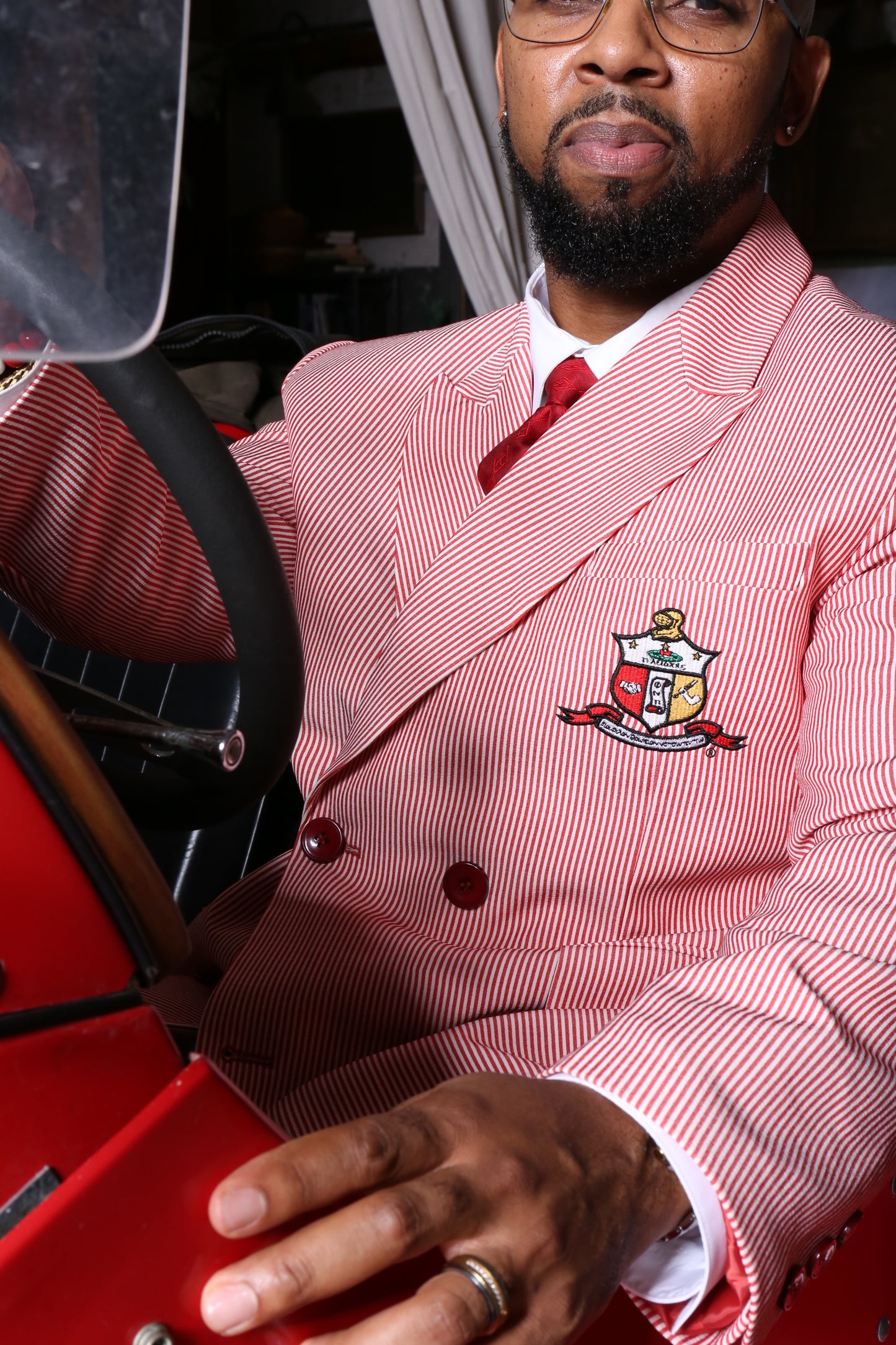 Kappa Alpha Psi® Crimson Seersucker Blazer