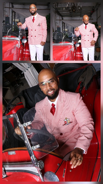 Kappa Alpha Psi® Crimson Seersucker Blazer