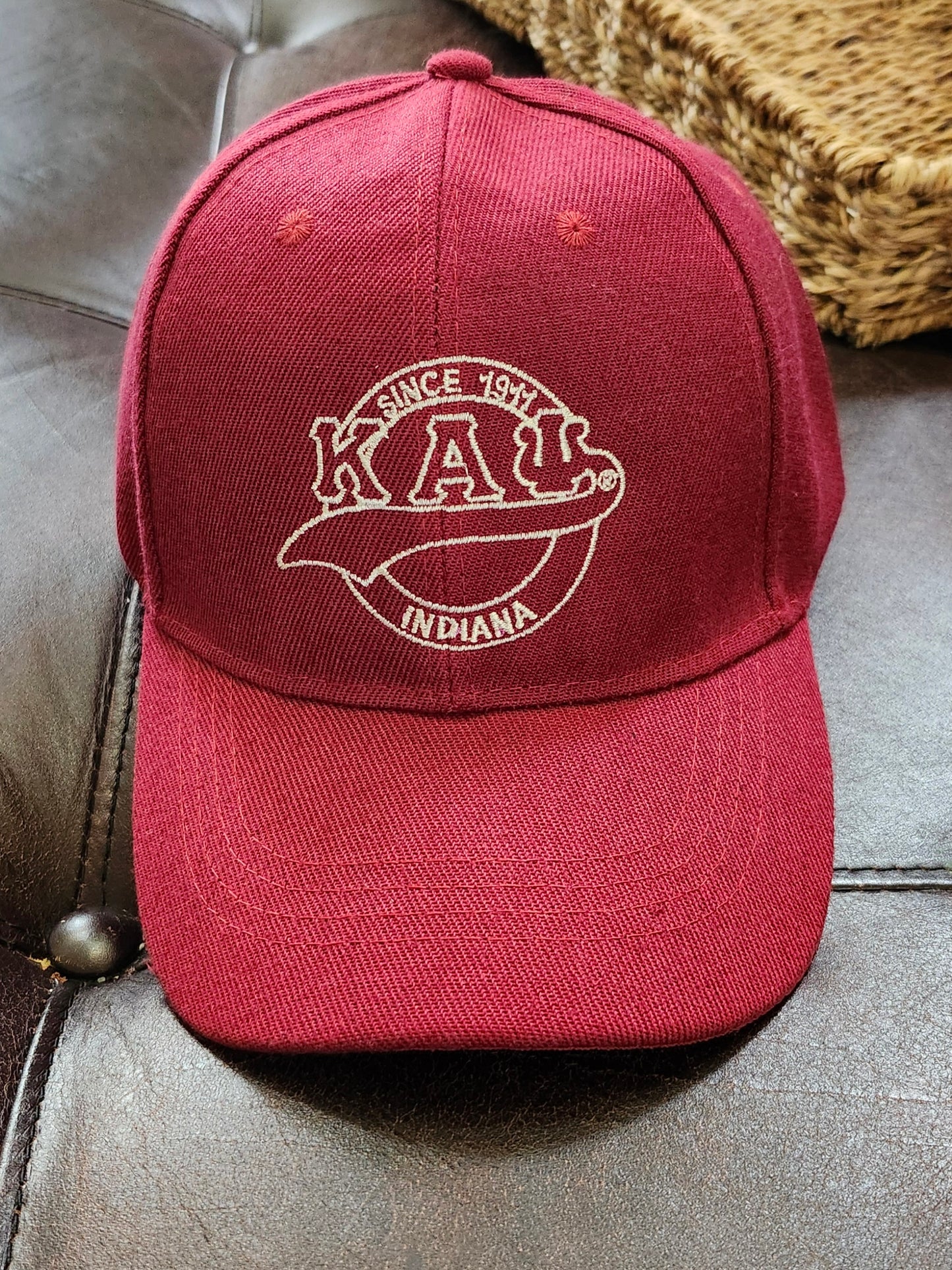 Kappa Alpha Psi Krimson and Kream or Red and White 1911 Indiana Baseball hat