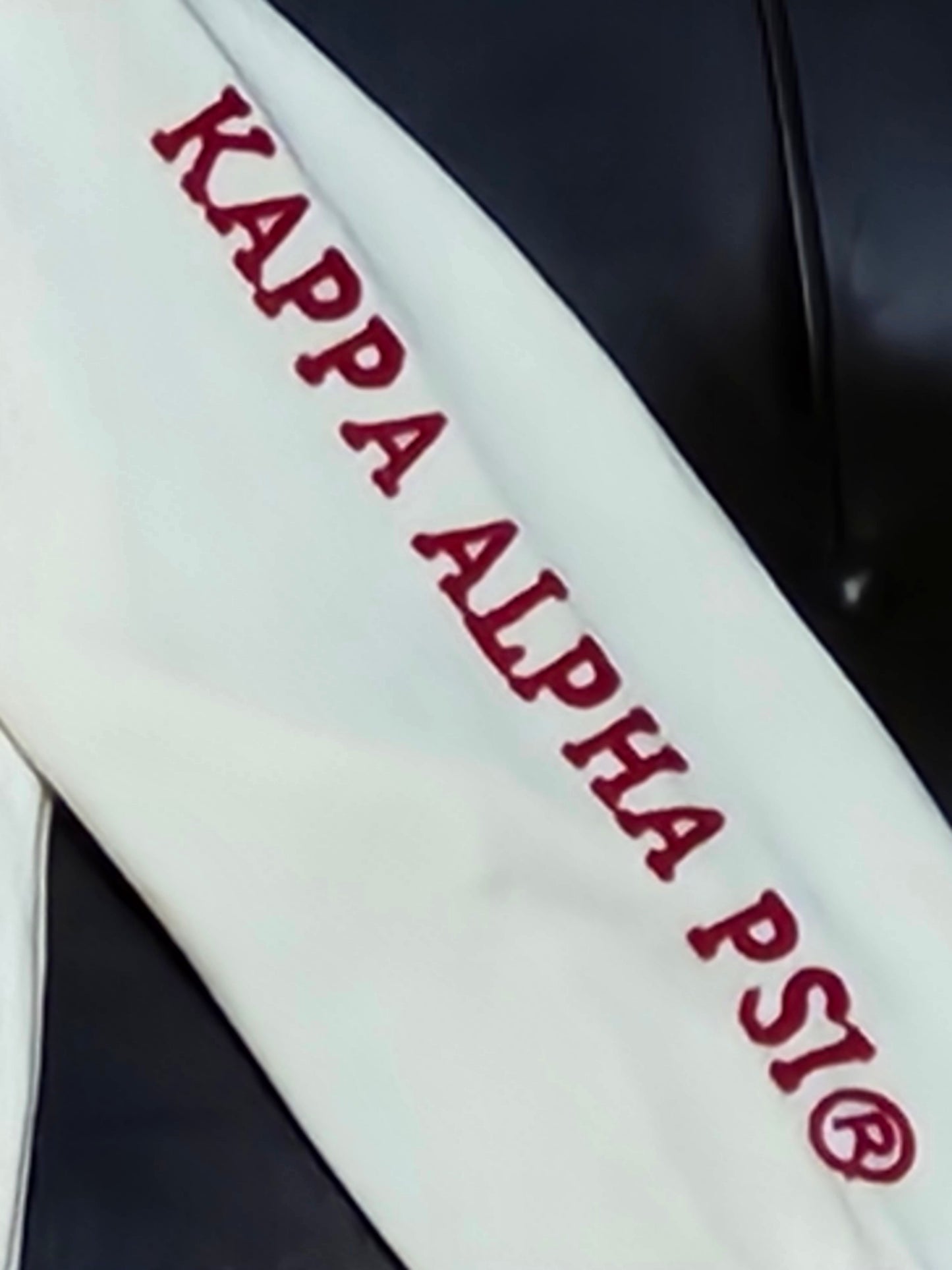Exclusive- Kappa Alpha Psi Krimson and Kream Chenille Diamond K hoodie