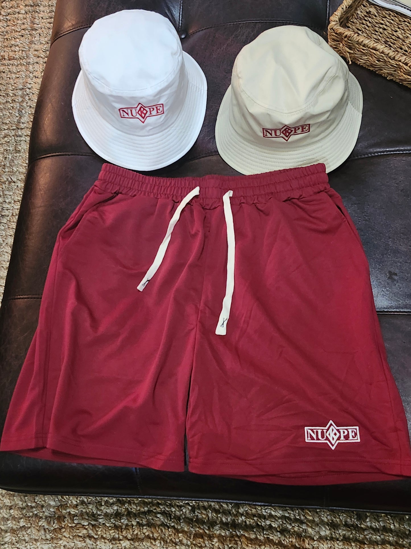 Nupe Krimson and Kream Drawstring Track short