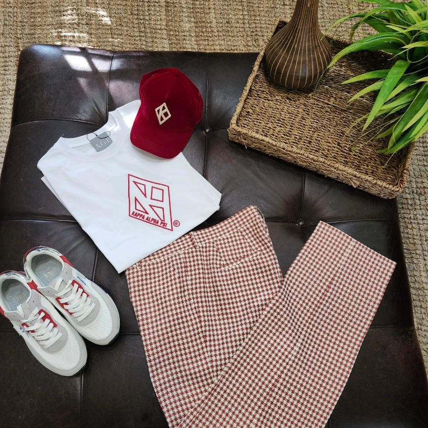 Krimson and Kream Houndstooth Pants (Restock Due 04/2025)