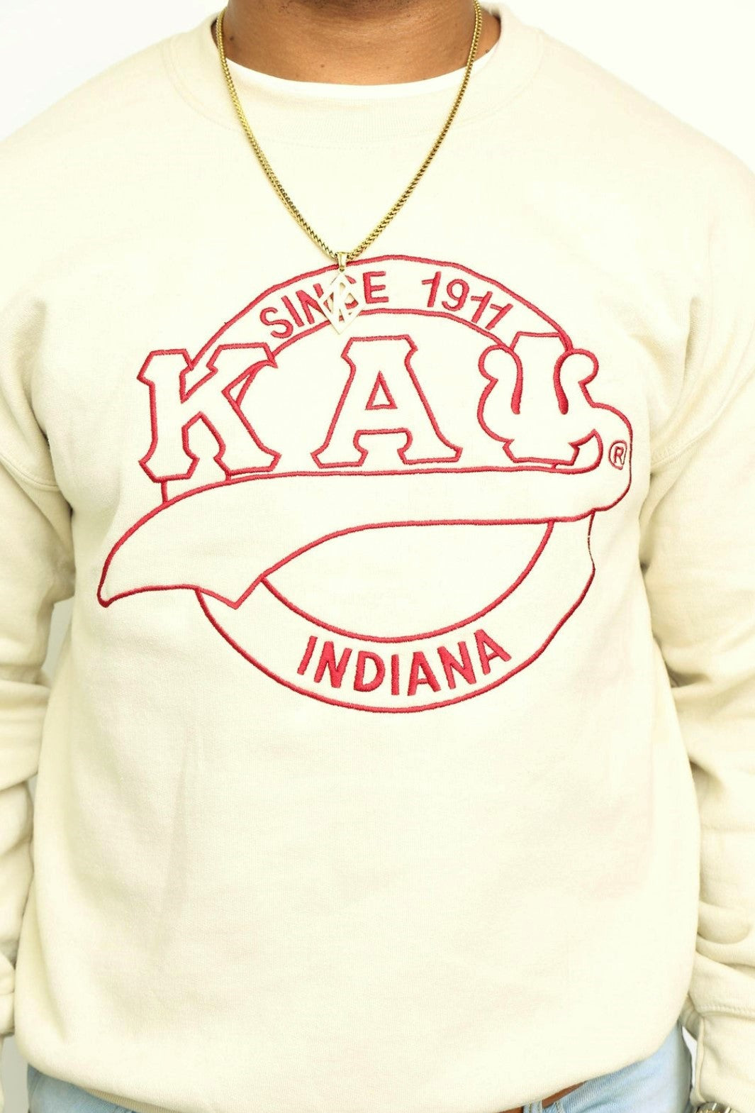 Kappa Alpha Psi Krimson and Kream Indiana Crewneck