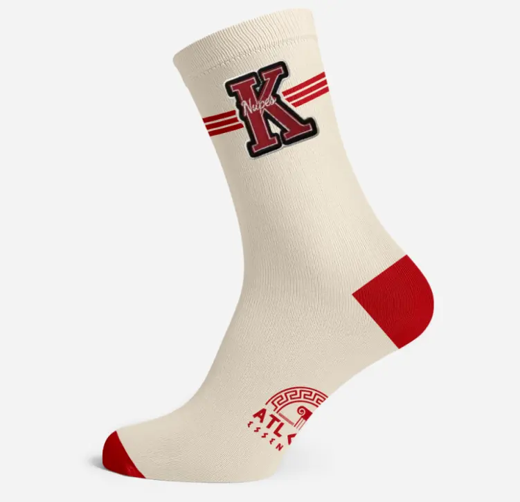 Krimson and Kream Embrodiary K socks- Exclusive design