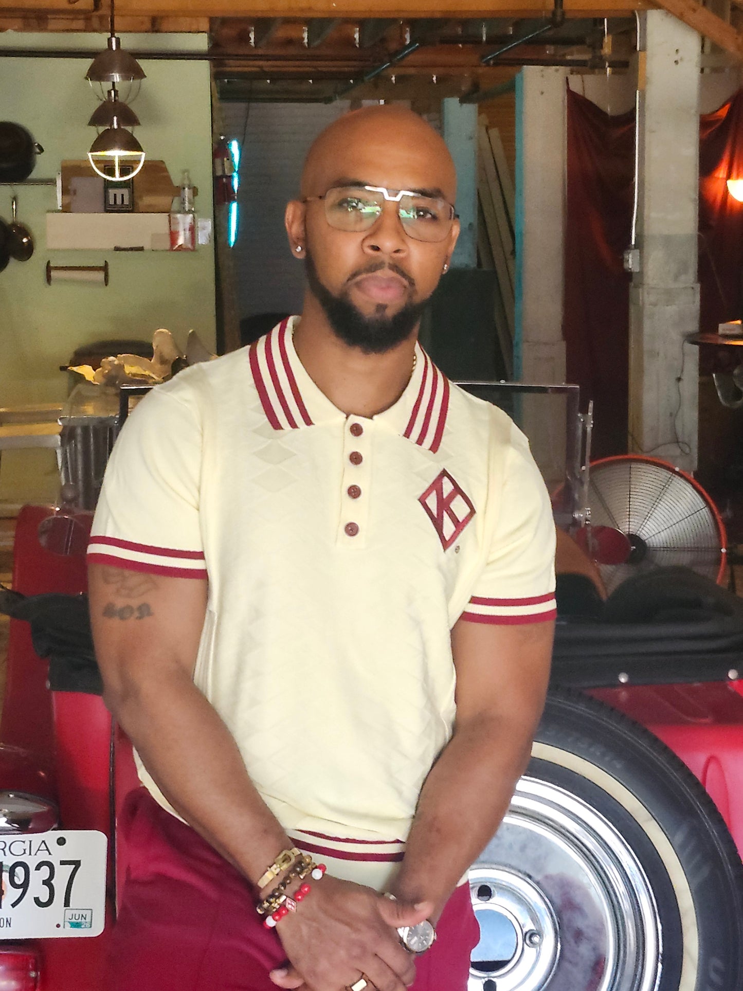 Exclusive Kappa  Alpha Psi  Floating  Diamond Polo knit shirt