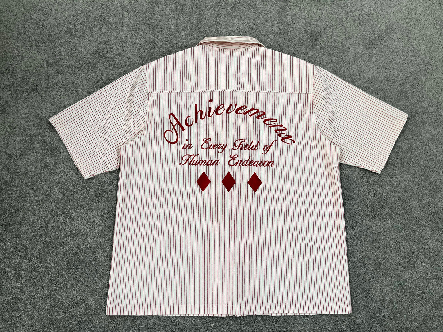 Krimson and Kream Twill button up short sleeve Shirt