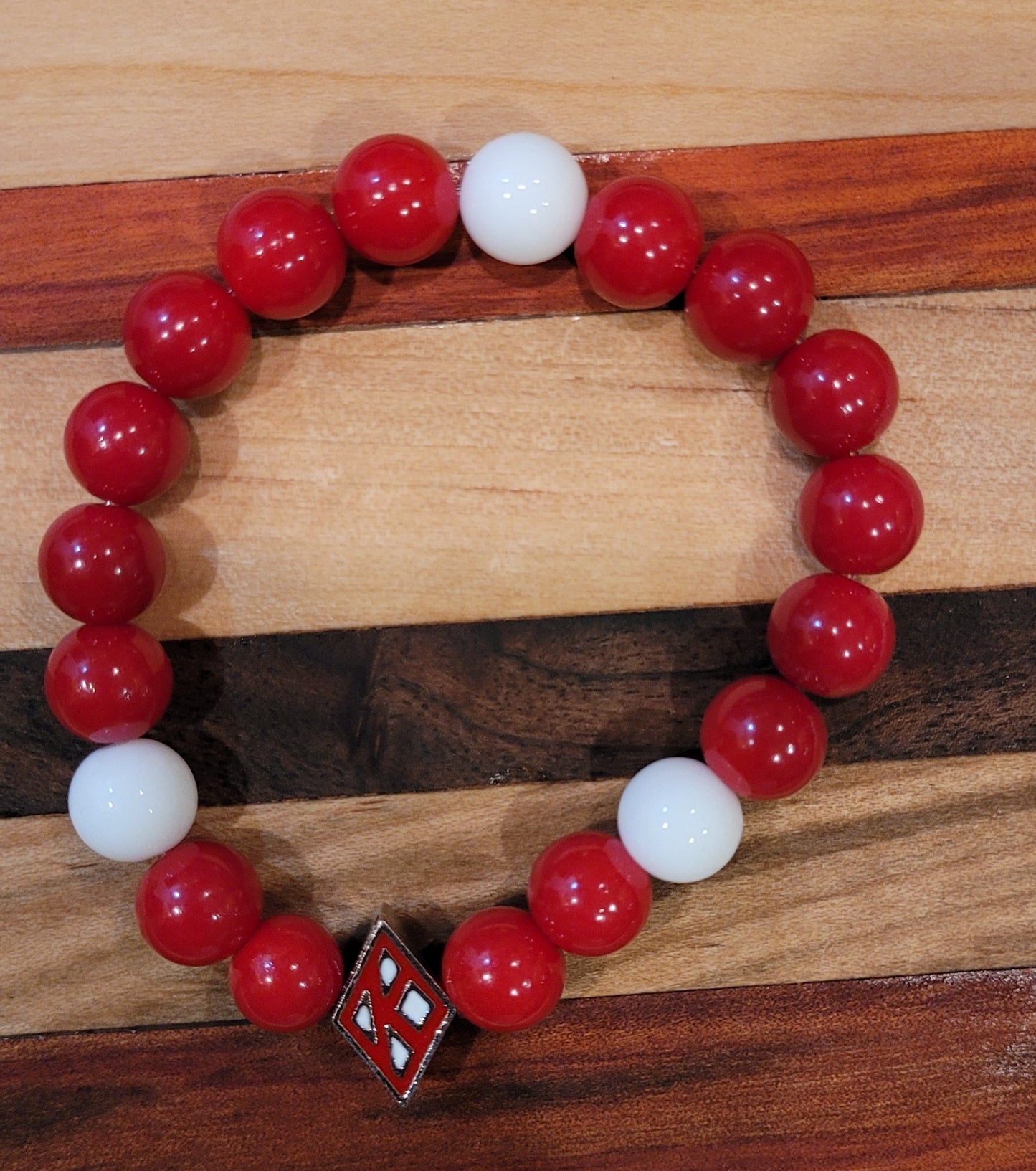 Red and White diamond K bracelet