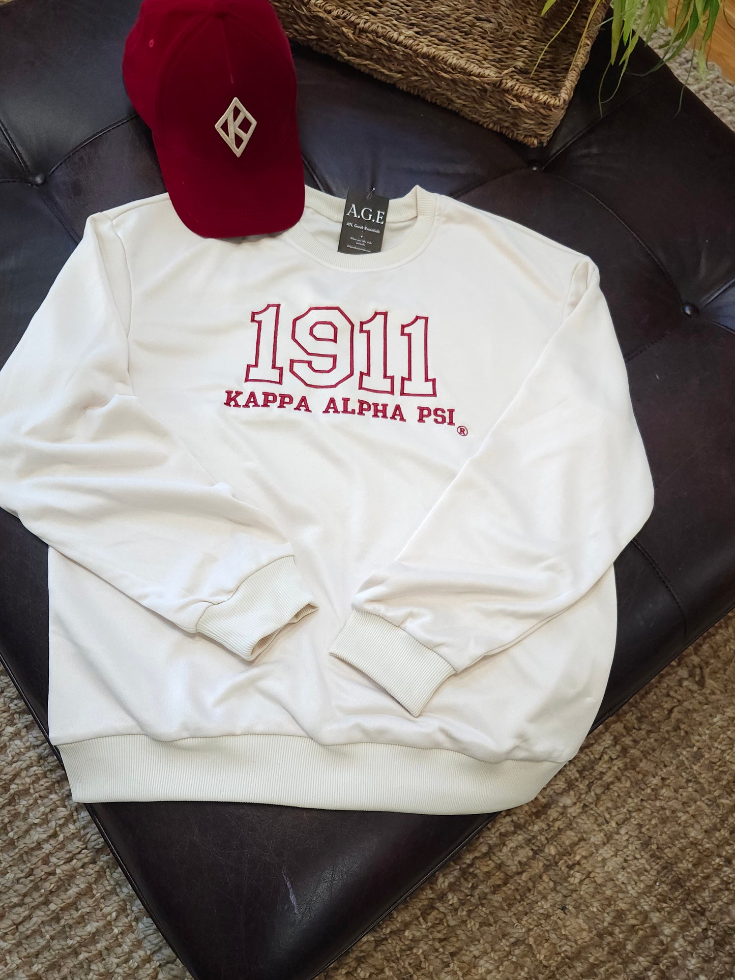 Kappa Alpha Psi Krimson and Kream lite weight sweatshirt