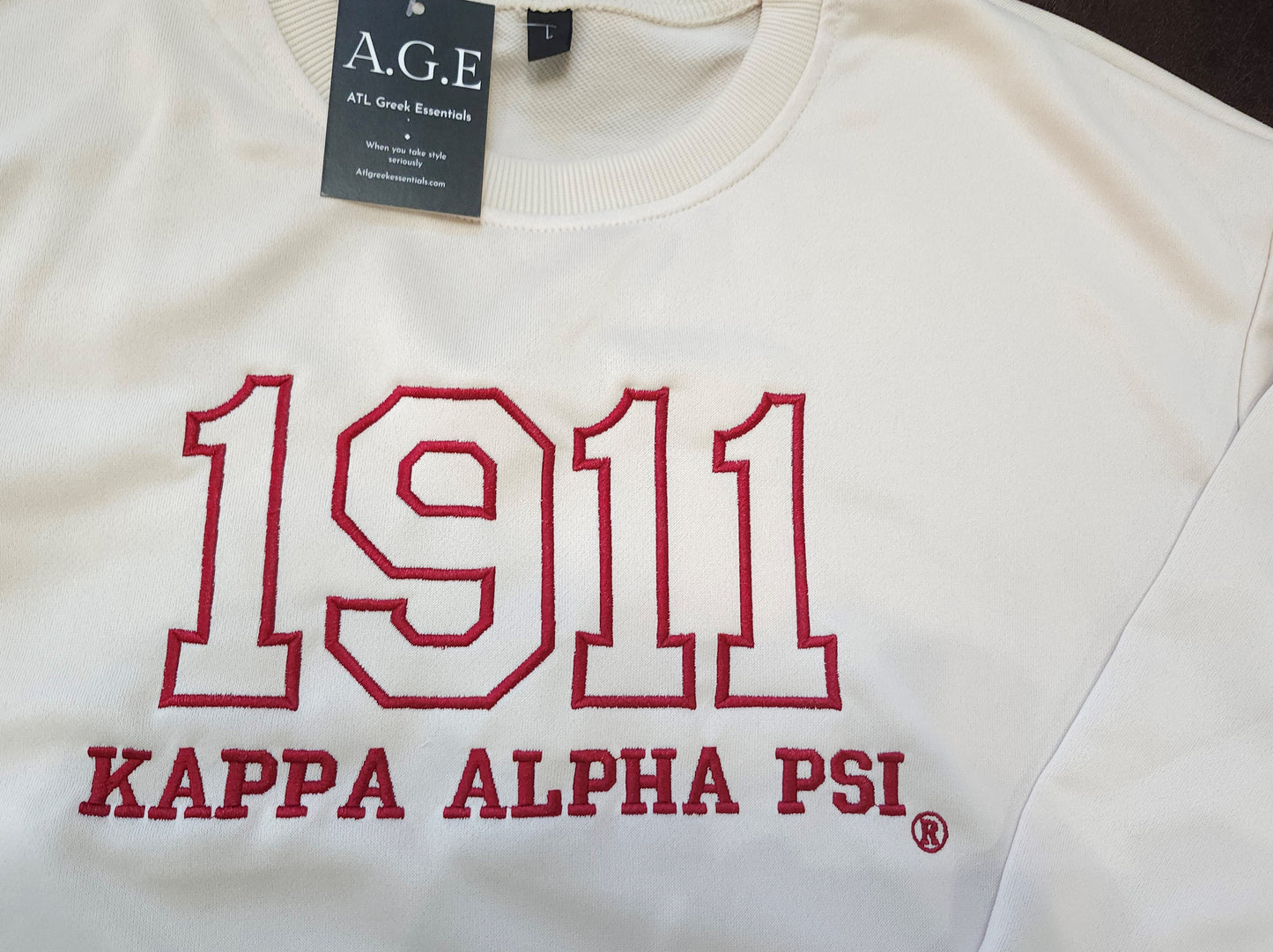 Kappa Alpha Psi Krimson and Kream lite weight sweatshirt