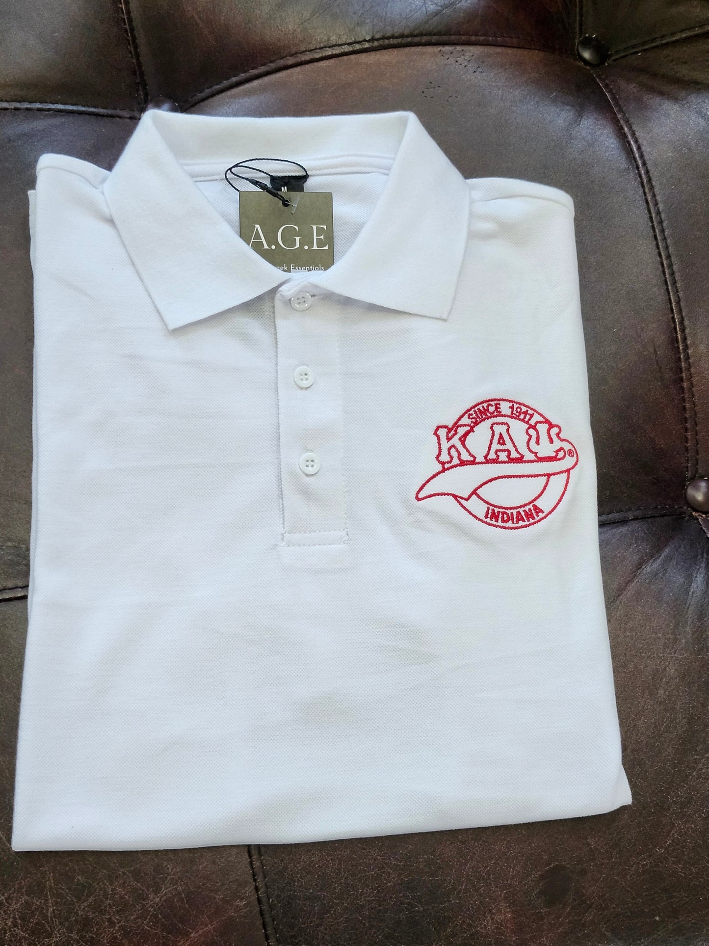 White Kappa Alpha Psi INDIANA/1911 Polo shirt