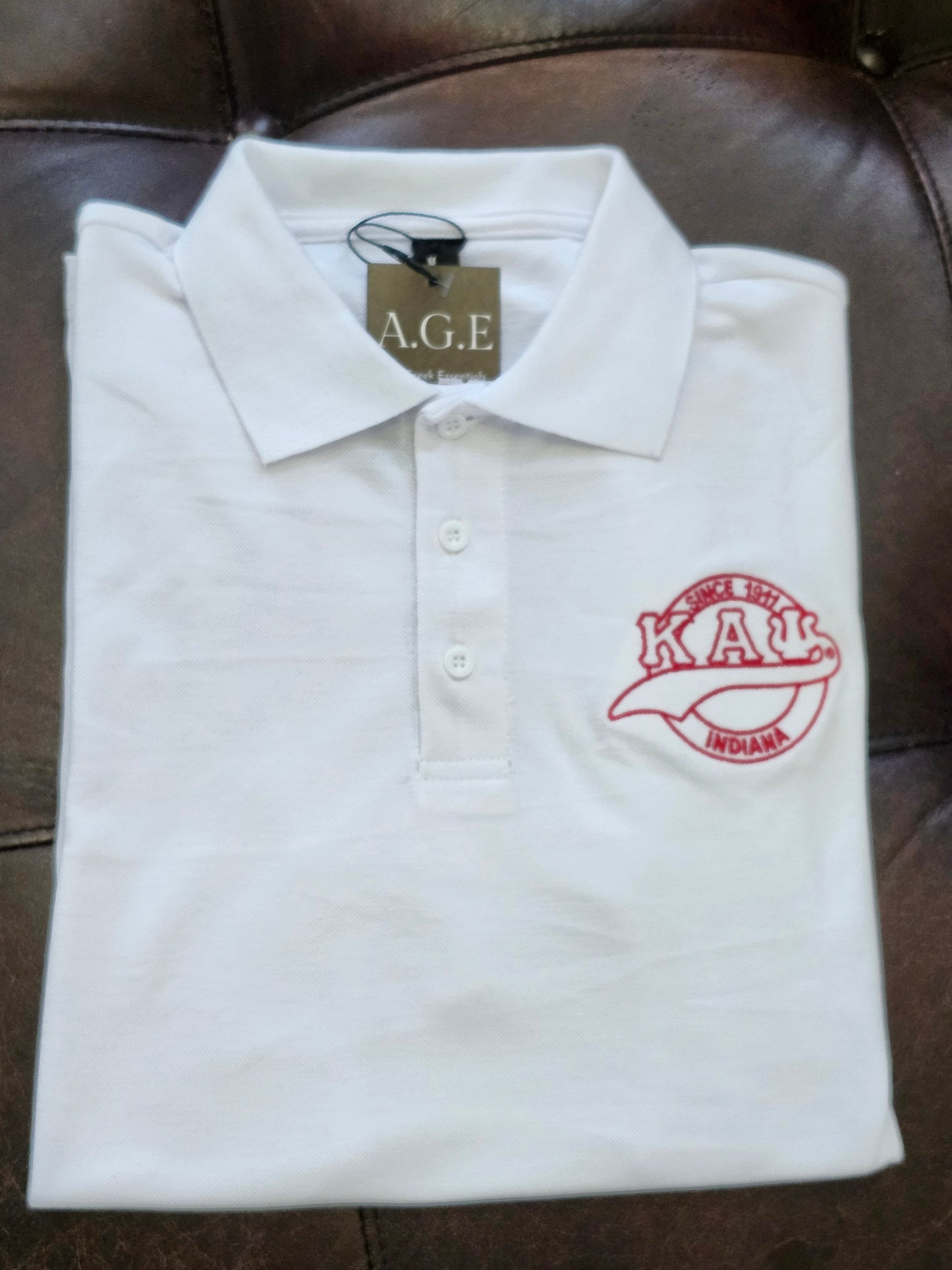 White Kappa Alpha Psi INDIANA/1911 Polo shirt