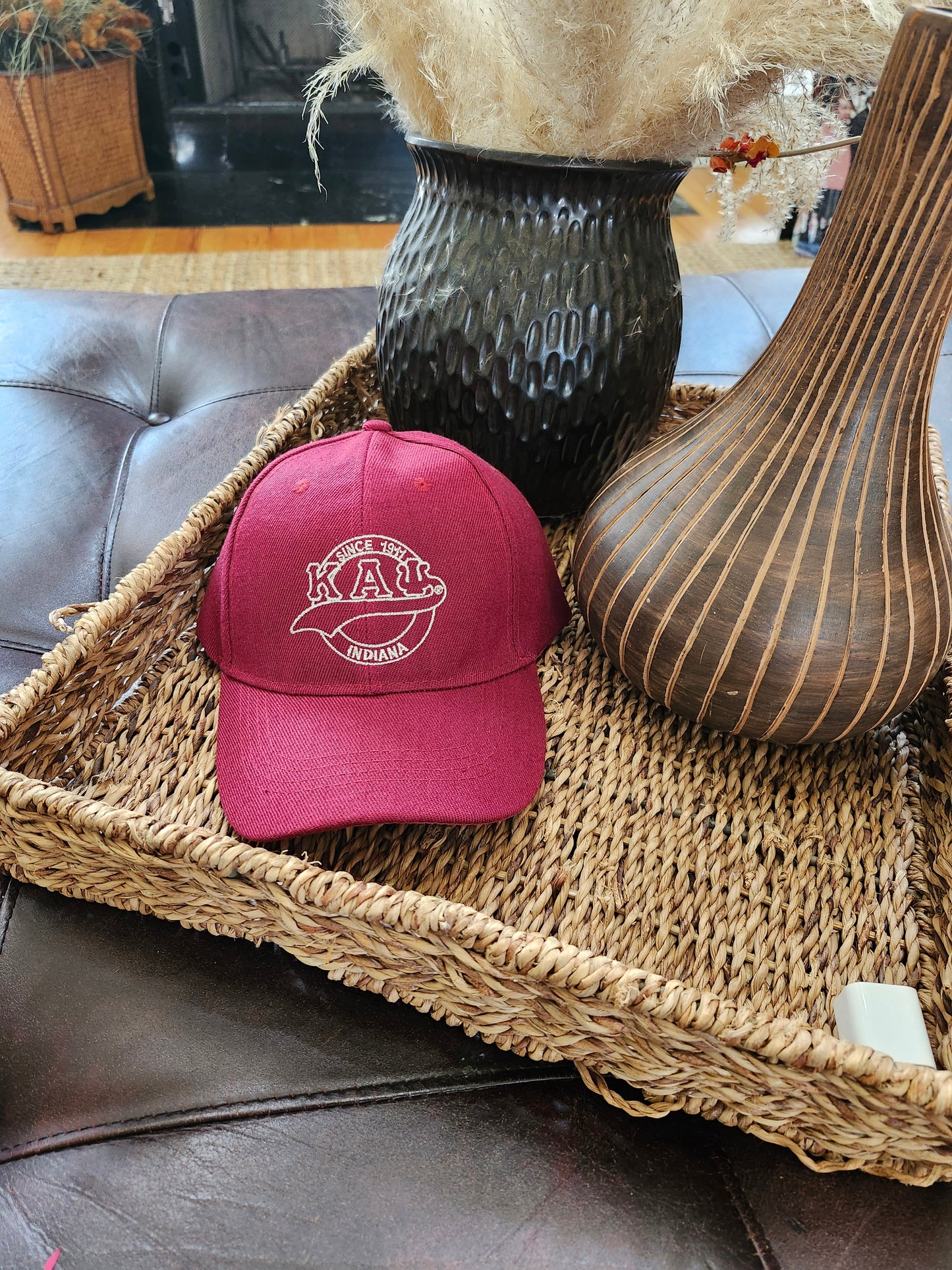 Kappa Alpha Psi Krimson and Kream or  Red and White  1911 Indiana Baseball hat