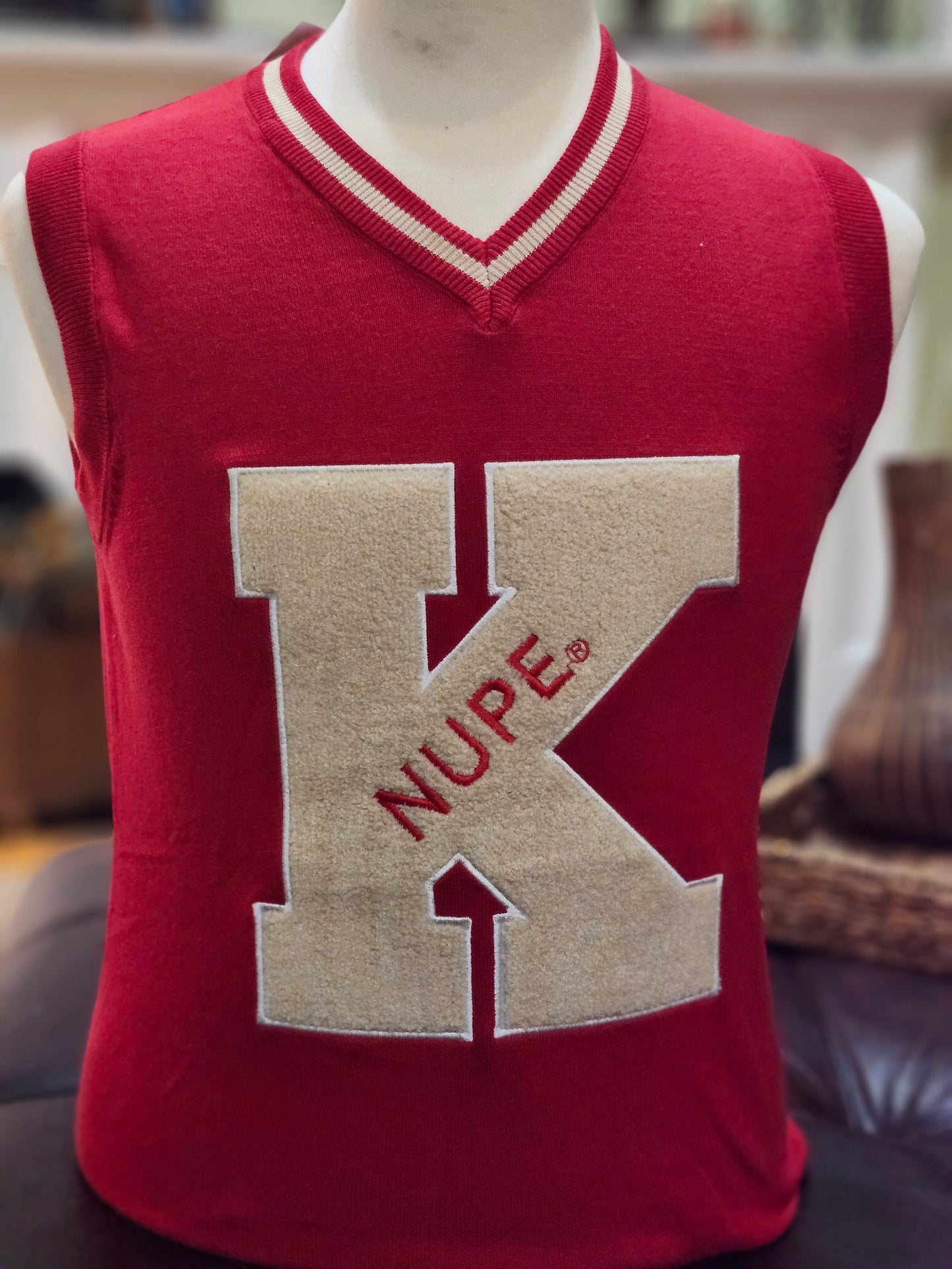 V-NECK NUPE CHENILLE K  THIN  PULLOVER  SWEATER VEST