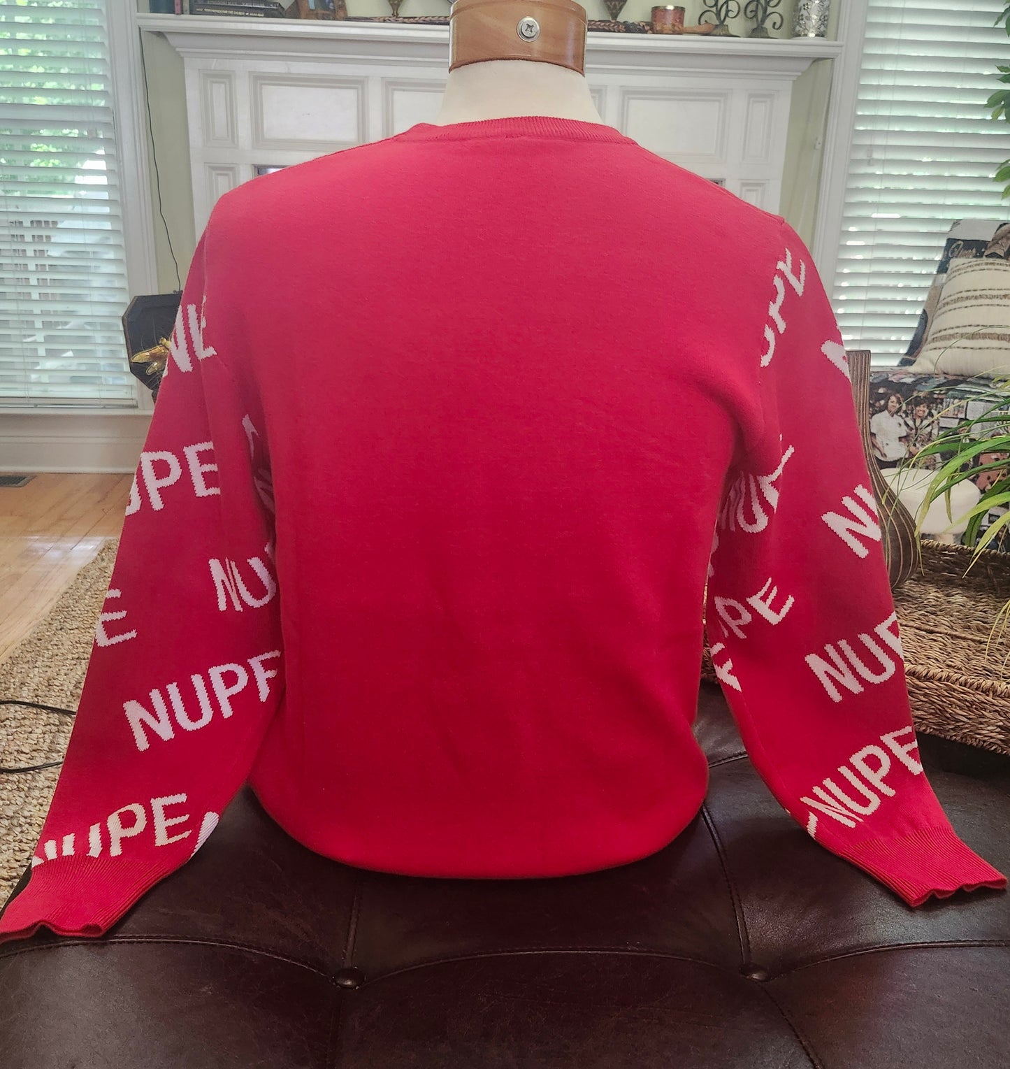 Red and White NUPE Crewneck