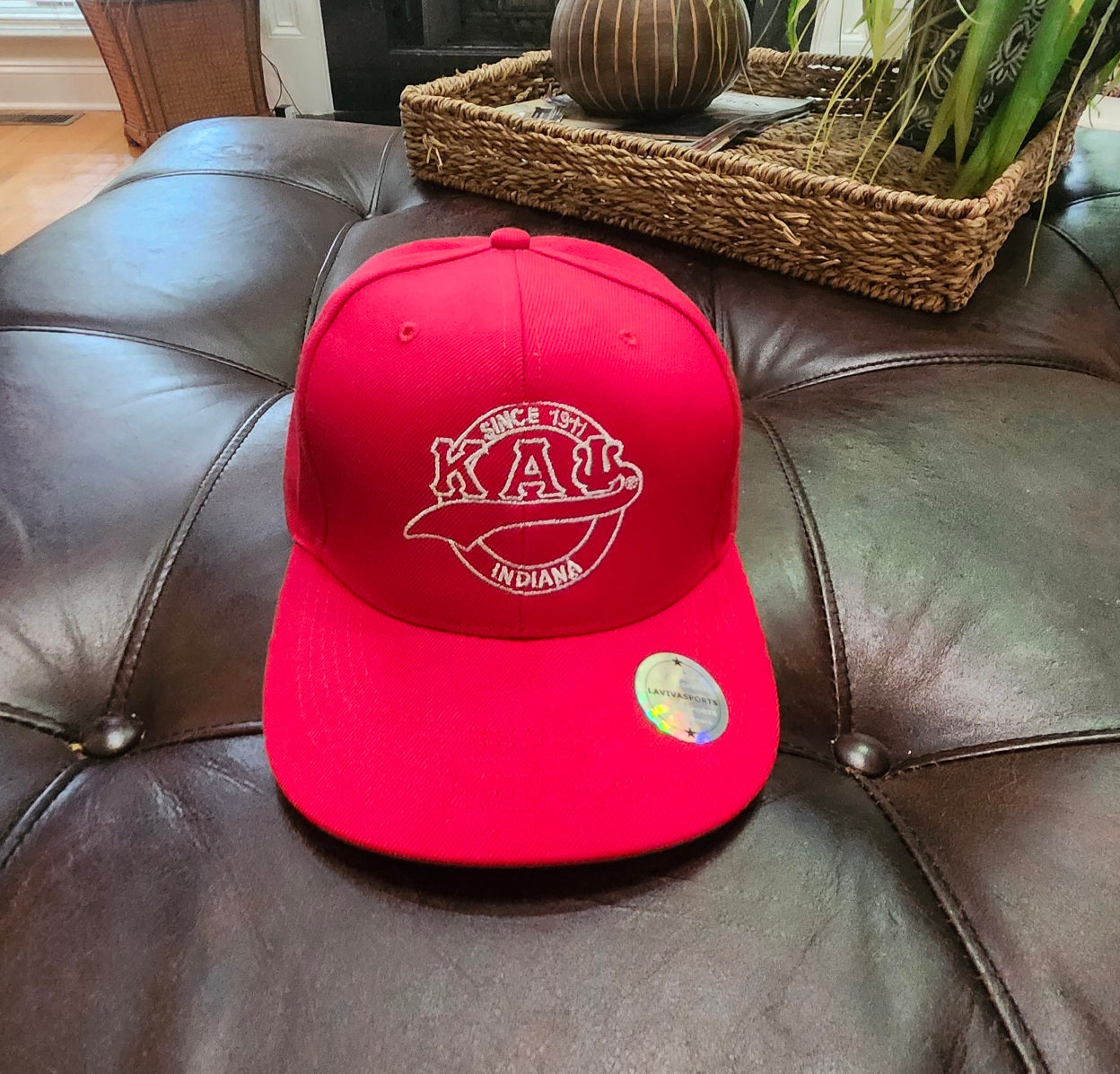 Kappa Alpha Psi Krimson and Kream or  Red and White  1911 Indiana Baseball hat