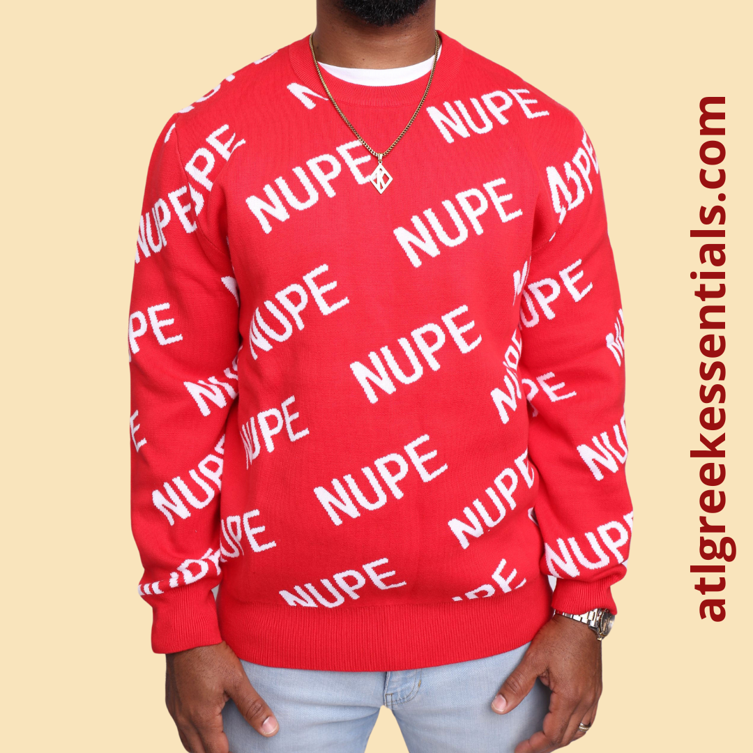 Red and White NUPE Crewneck