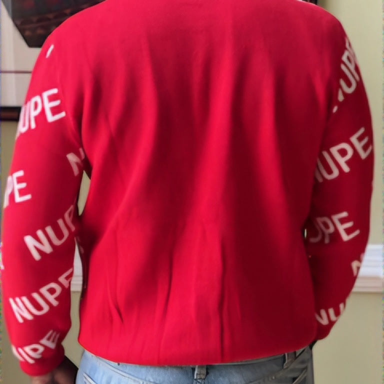 Red and White NUPE Crewneck