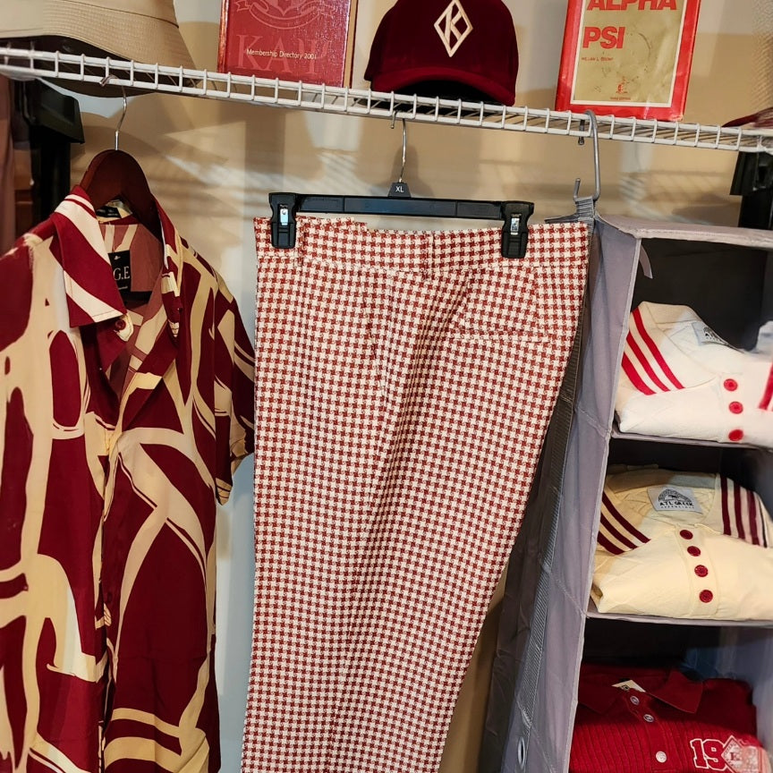 Krimson and Kream Houndstooth Pants (Restock  Due 10/20/2024)