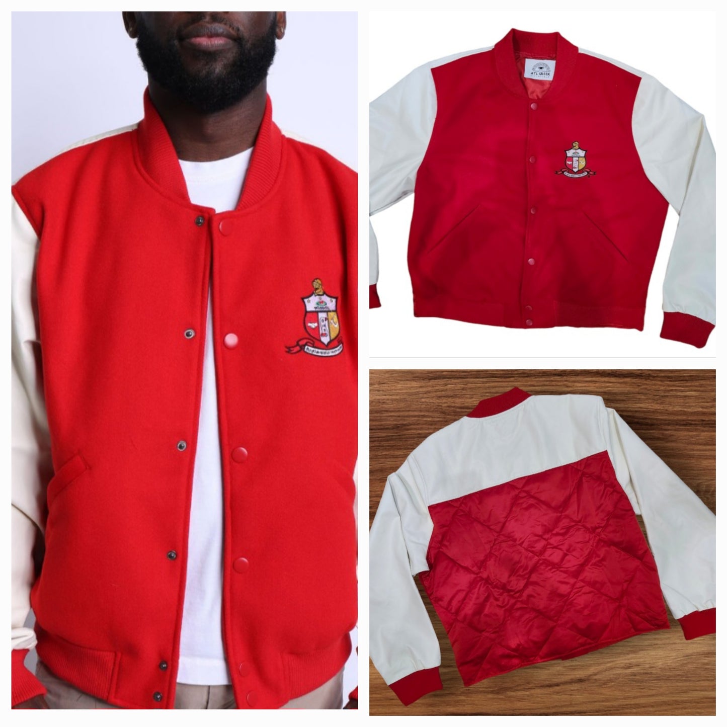 Kappa Alpha Psi Red and White Letterman Jacket