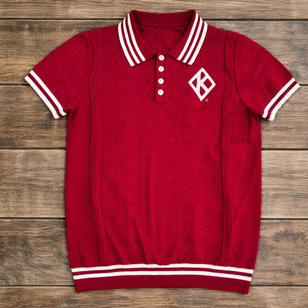 Exclusive -Krimson and Kream   Floating  Diamond K Polo knit shirt (available 7/10/26)