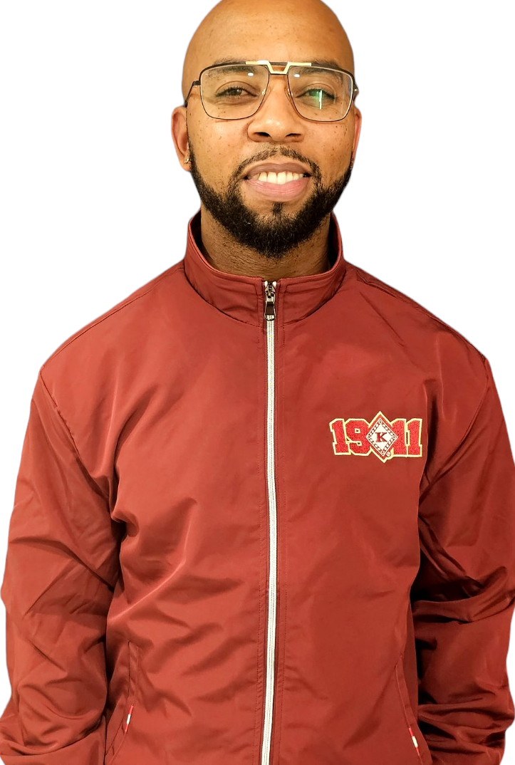 KRIMSON AND WHITE STRIPPED BOMBER JACKET