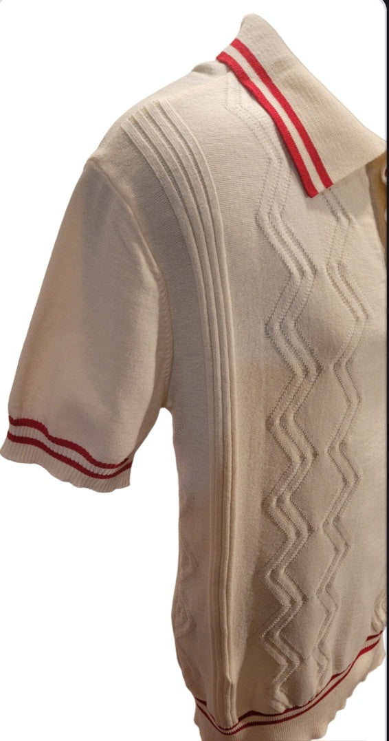 KAPPA ALPHA PSI  Jacquard   2 strips Red line Neck  Diamond Knit Shirt