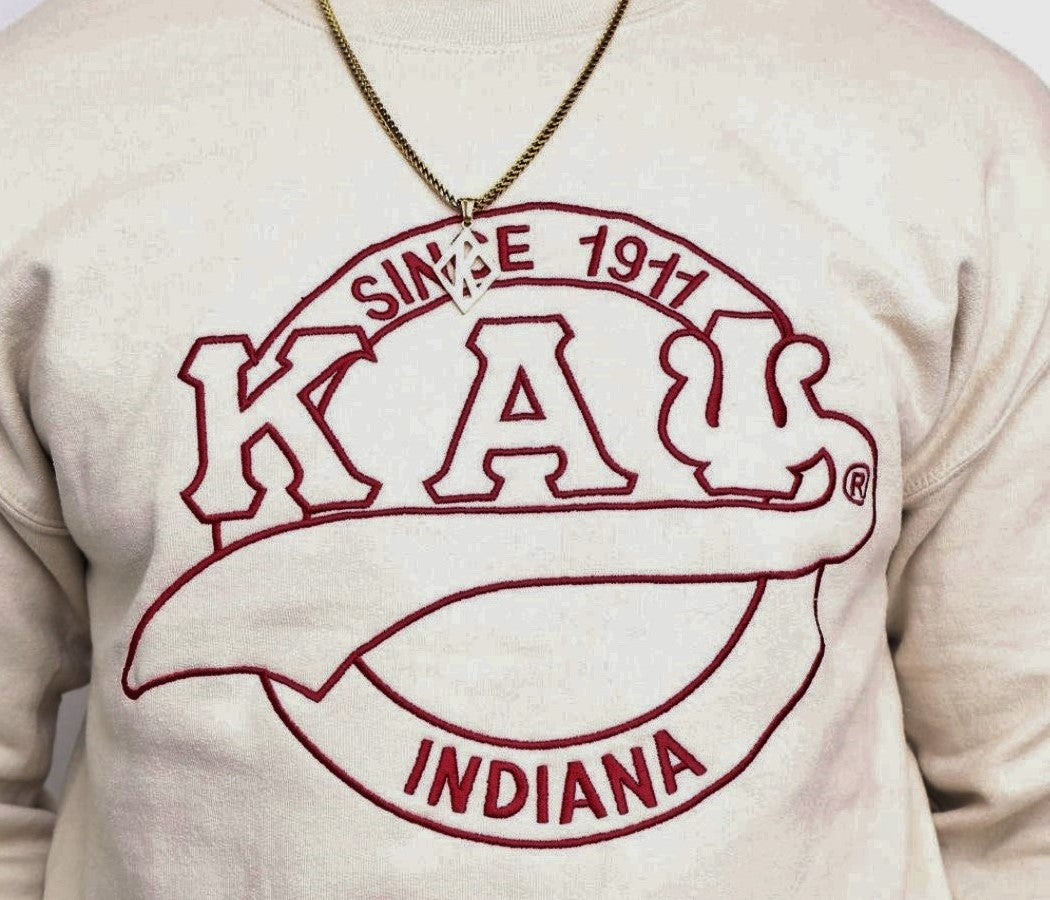 Kappa Alpha Psi  Krimson and Kream Indiana Crewneck