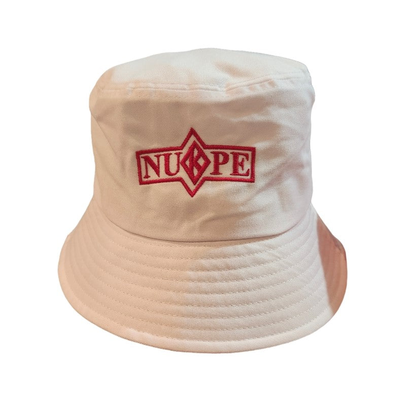 white bucket hat