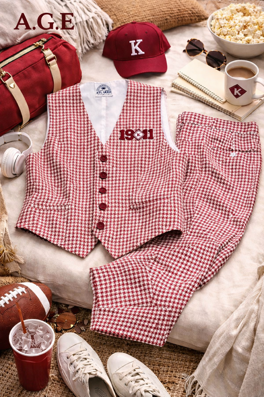 1911 Diamond K Houndstooth Vest