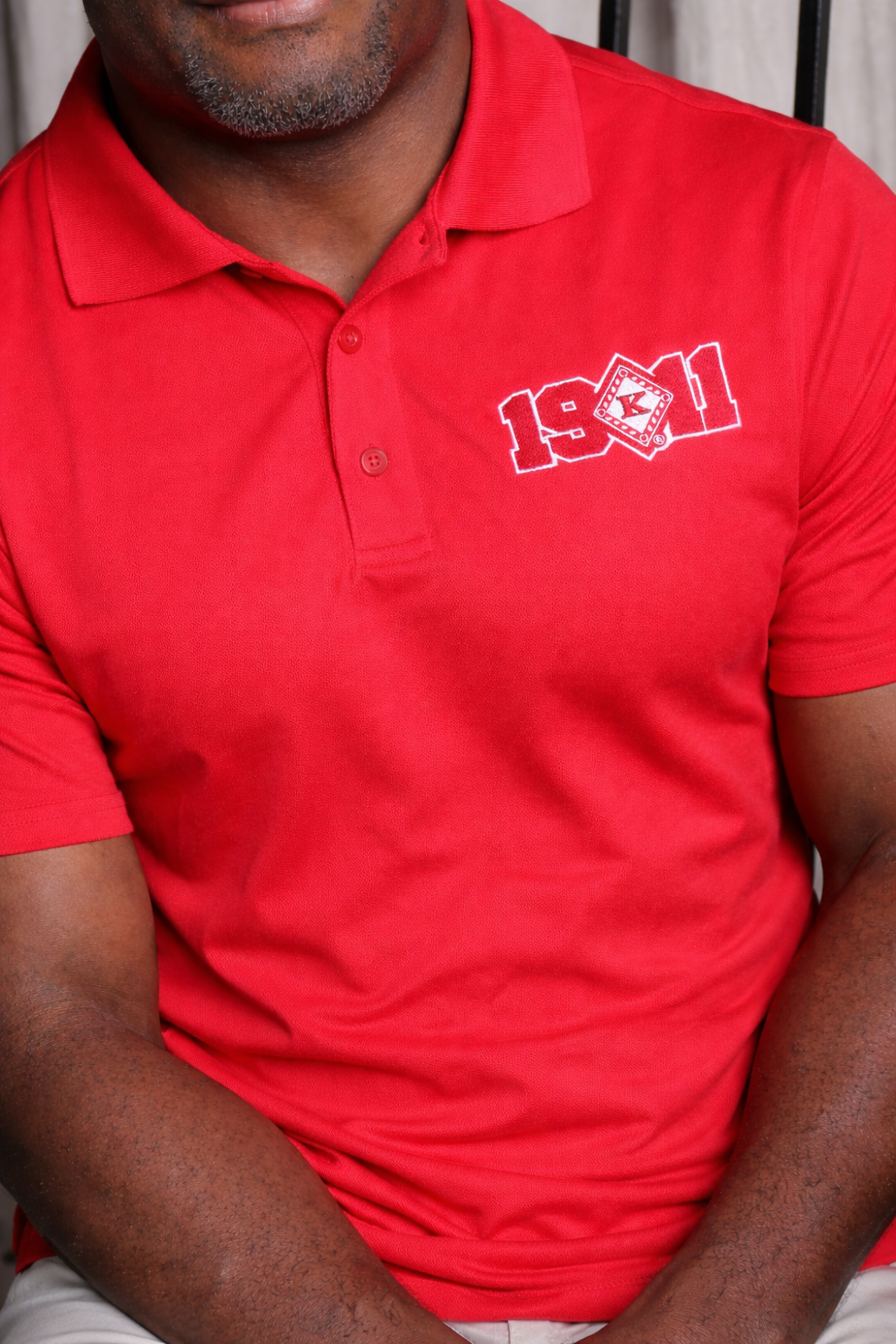 Red 1911 diamond K Polo shirt