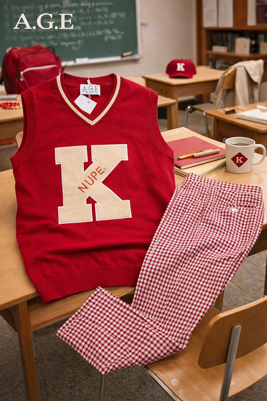 V-NECK NUPE CHENILLE K  THIN  PULLOVER  SWEATER VEST